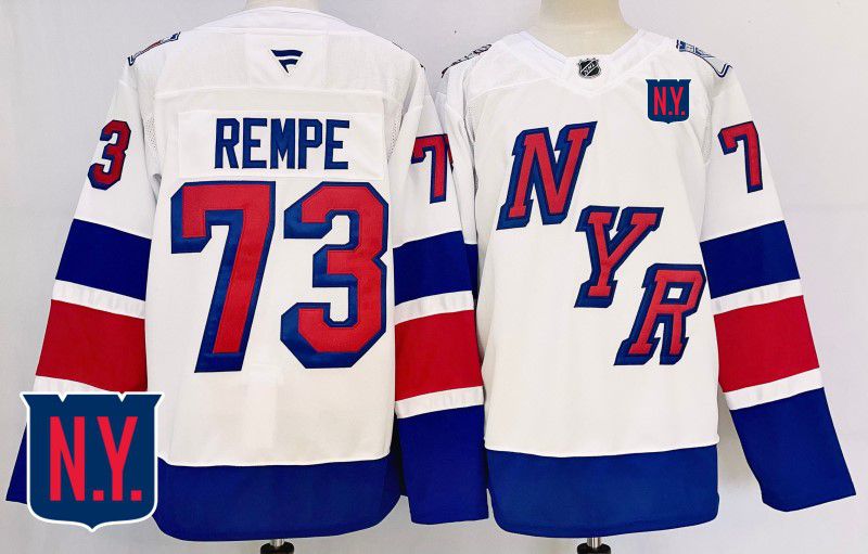 Men New York Rangers #73 Rempe White Fanatics 2025 NHL Jersey style 1